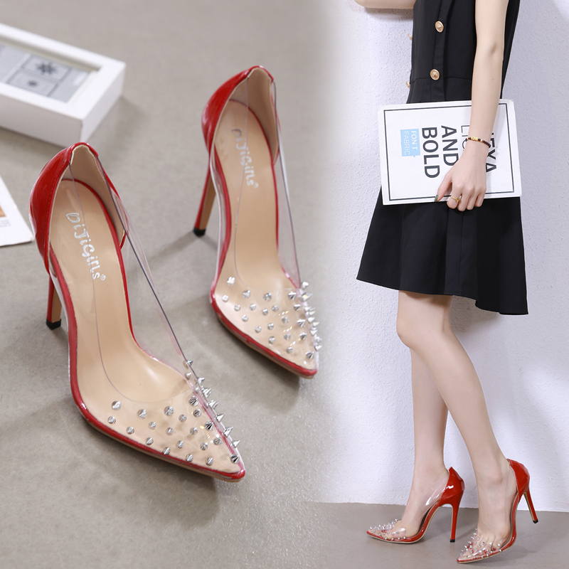 pointed toe transparent heels