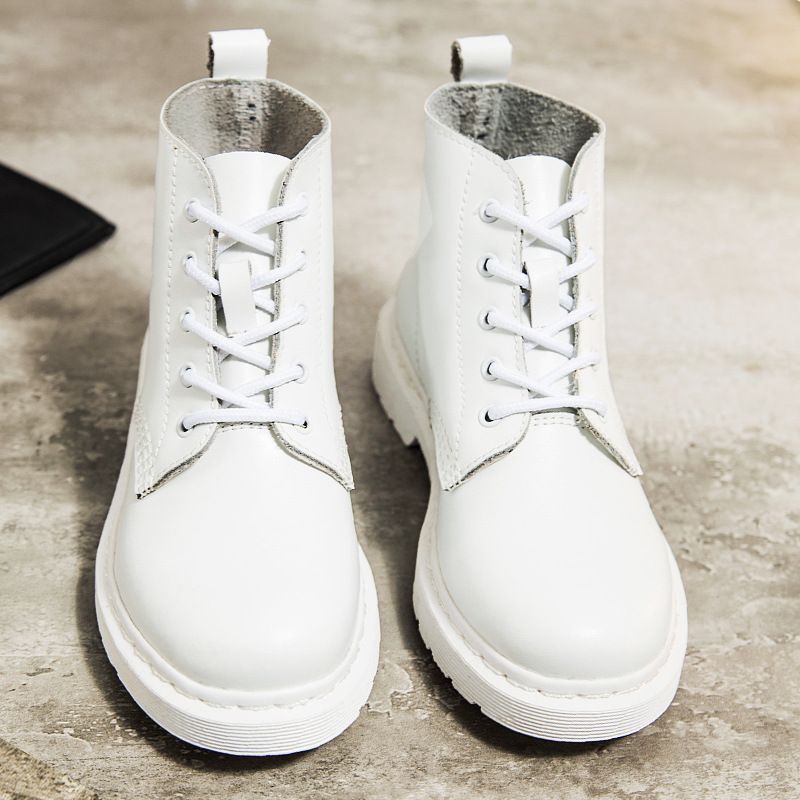 lace up ankle boots white