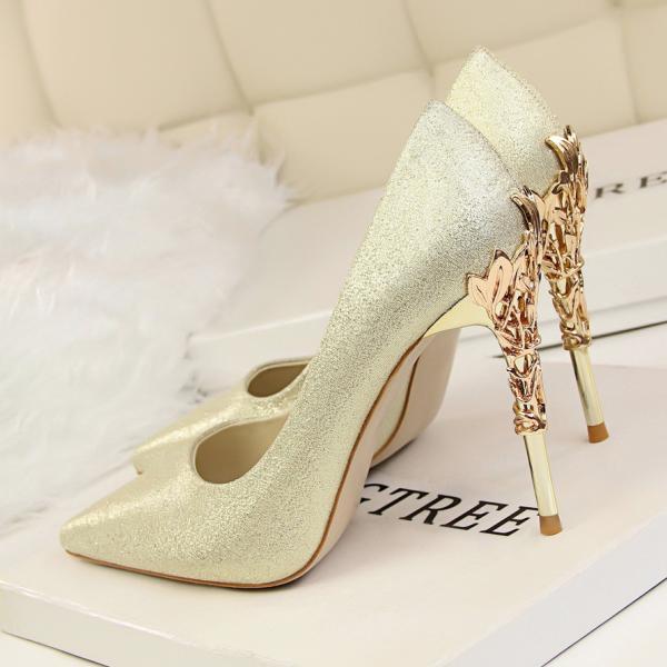 Glitter Pointed-toe High H..