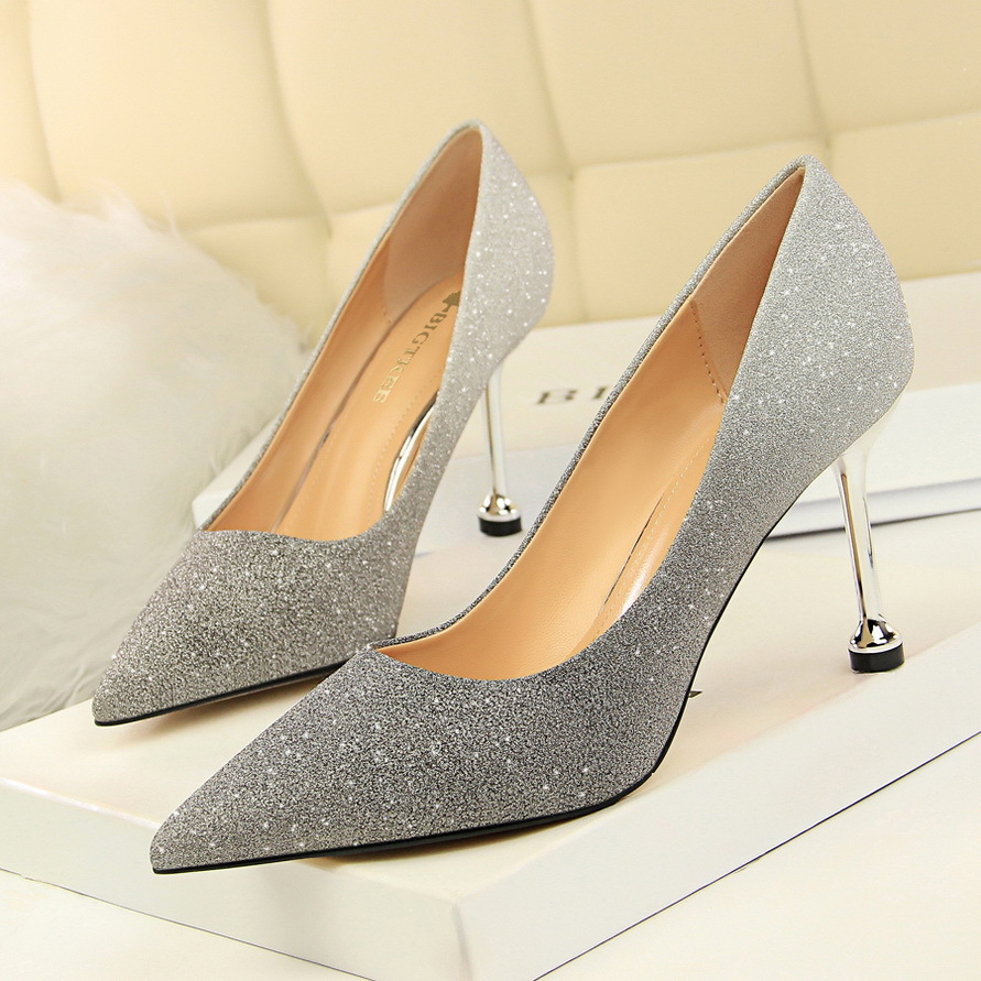 Women Fashion Sexy Shiny Gradient Color High Heels Shoes Pumps on Luulla